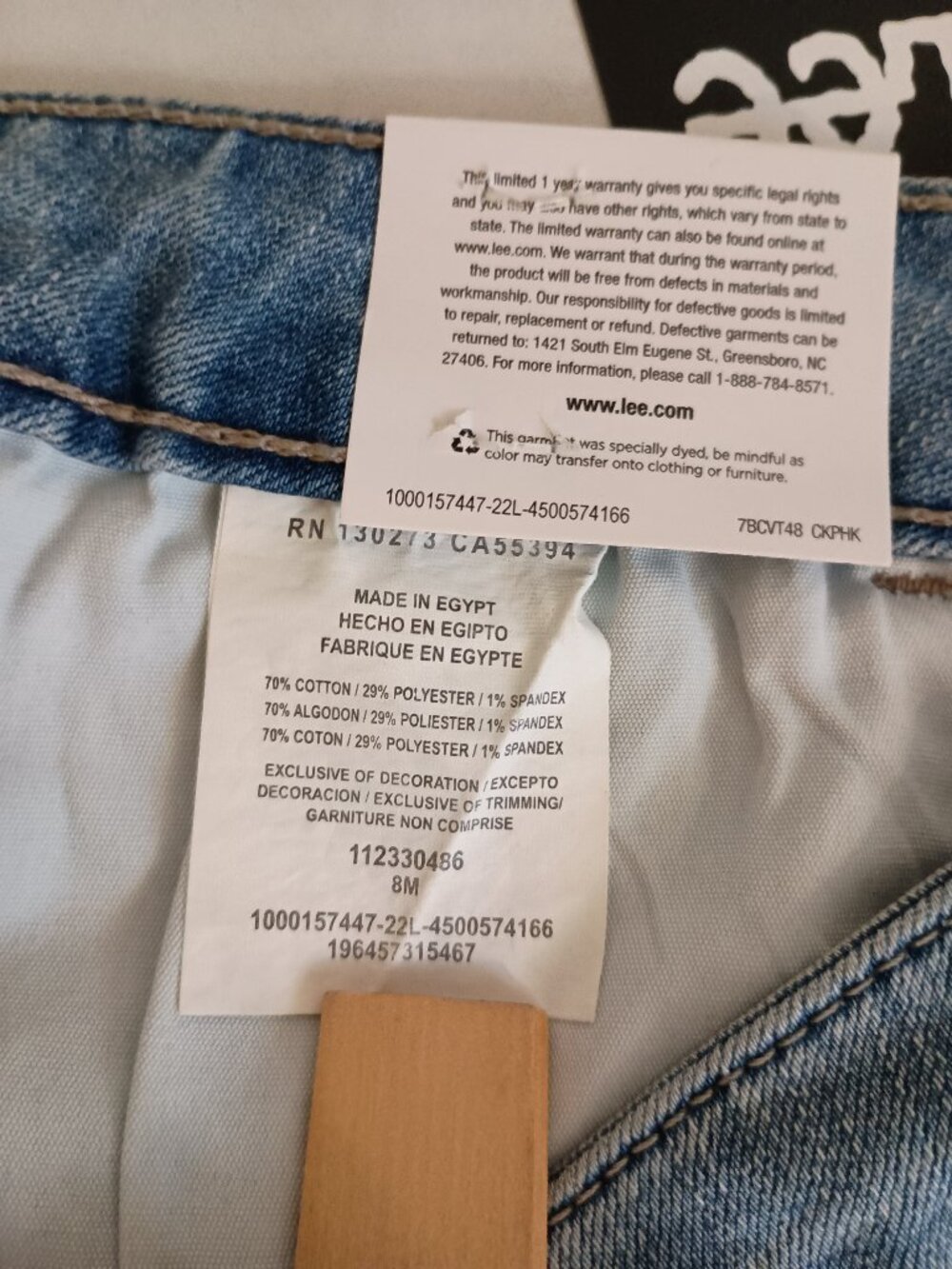 Lee Bermuda Mid-Rise Shorts Light Blue Frayed Hem NWT Women’s 8 - Picture 10 of 16